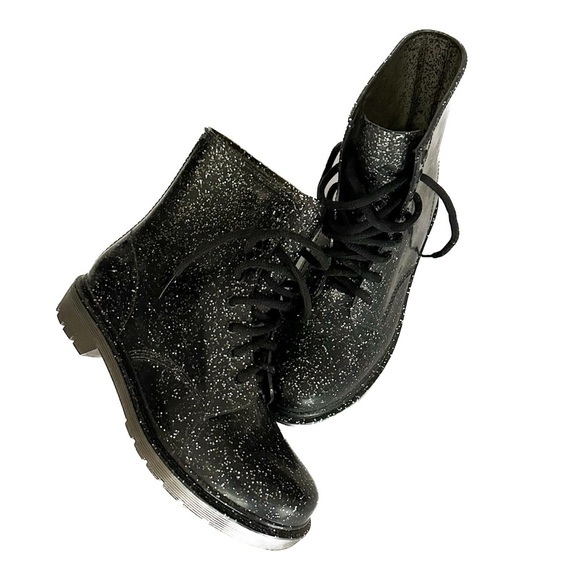 Circus by Sam Edelman Shoes - NWOT Circus by Sam Edelman Quinn Jelly Combat Boot Black Silver Glitter | Size 8
